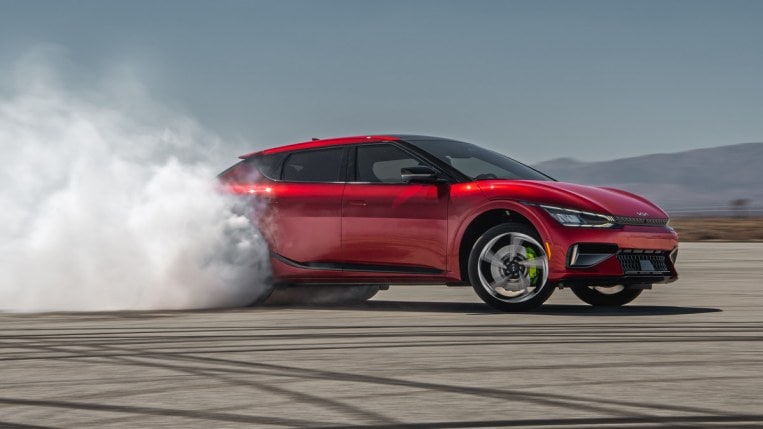 2023 Kia EV6 GT doing burnout