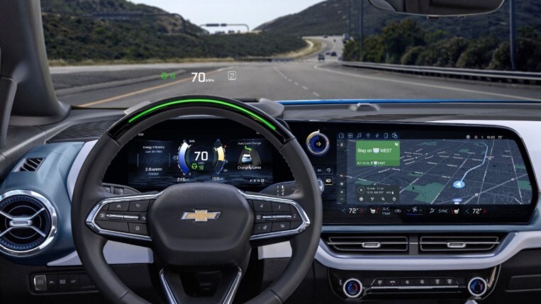 The driver's view from inside the 2024 Chevrolet Equinox EV