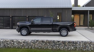 The 2024 Chevrolet Silverado seen in profile