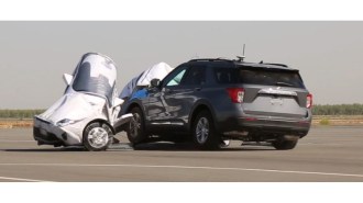 A AAA test of the Ford Explorer's Automatic Emergency Braking system