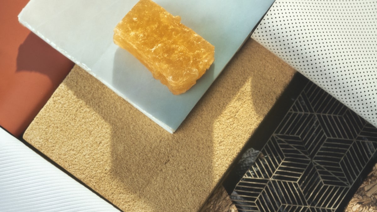 A collection of vegan materials used in BMW interiors