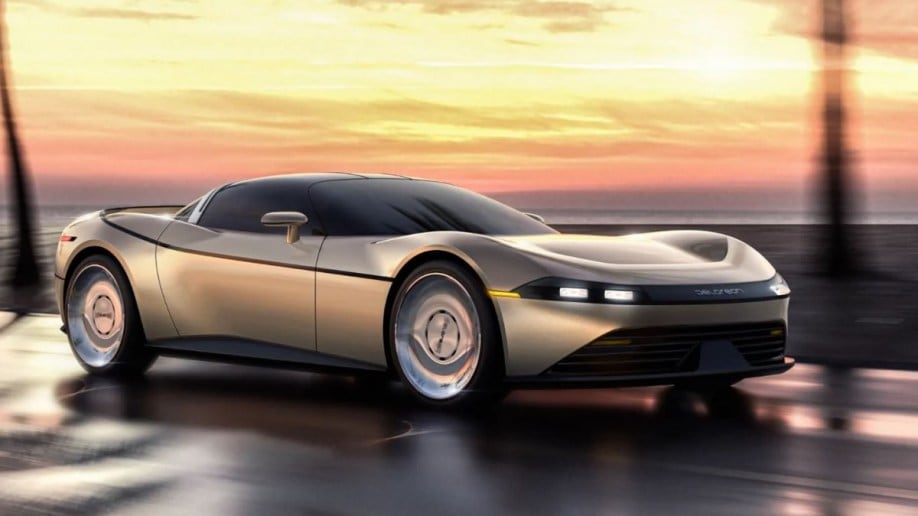 DMR's sketch for the DeLorean Alpha2, a car they didn't build in the 1990s