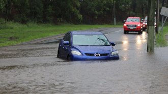 A car in a flood