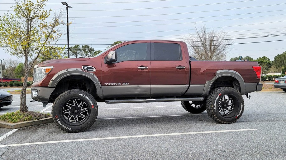 Lifted Nissan Titan pickup truck