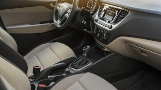 The cabin of the 2021 Hyundai Accent