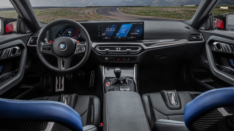 The cabin of the 2023 BMW M2