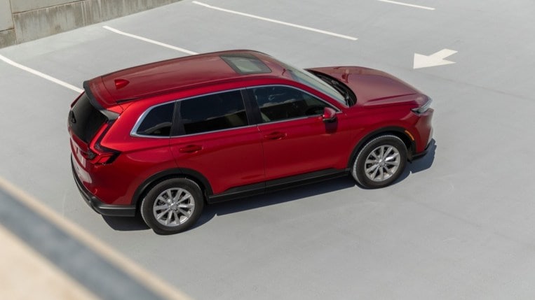 The 2023 Honda CR-V EX-L from an overhead angle