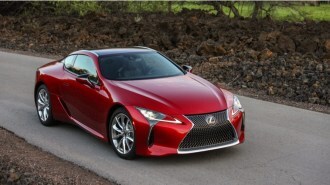 The 2023 Lexus LC from a front quarter angle