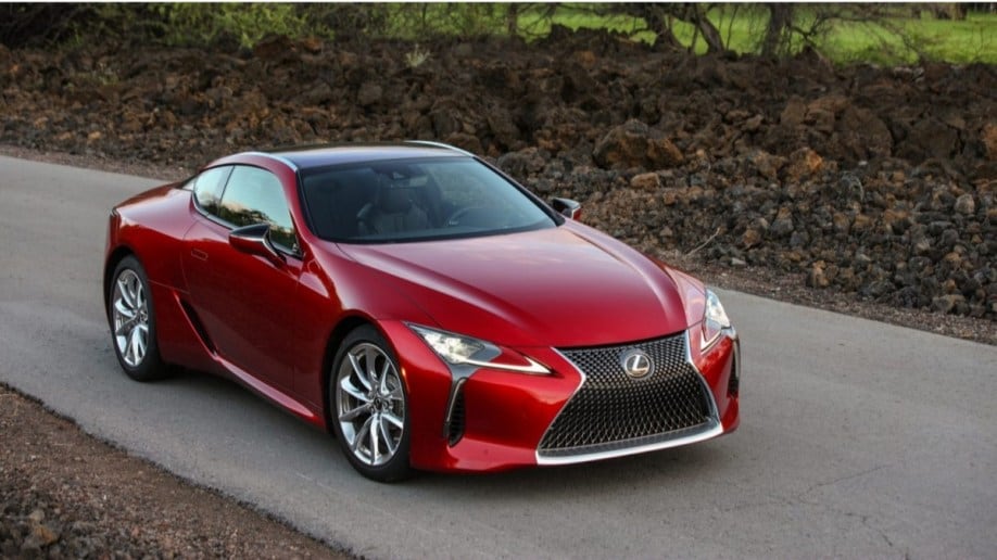 The 2023 Lexus LC from a front quarter angle