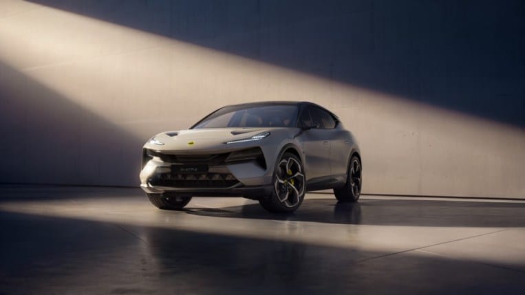 The 2023 Lotus Eletre seen from a front quarter angle