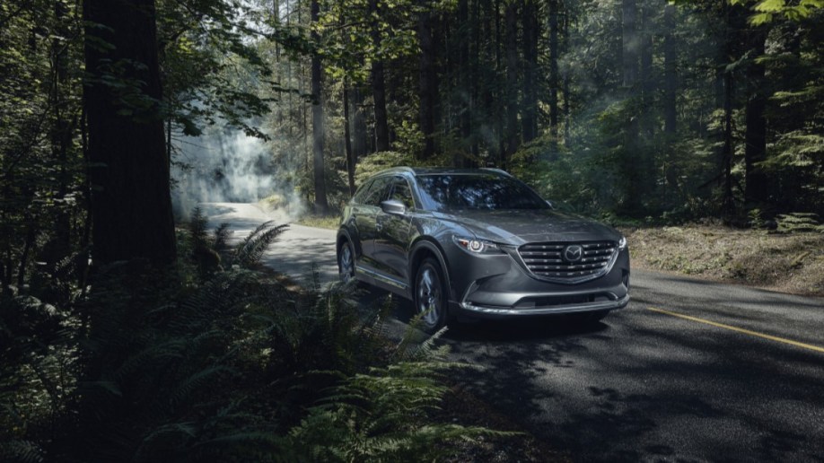 Teh 2023 Mazda CX-9 from a front quarter angle