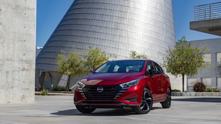 The 2023 Nissan Versa from a front quarter angle