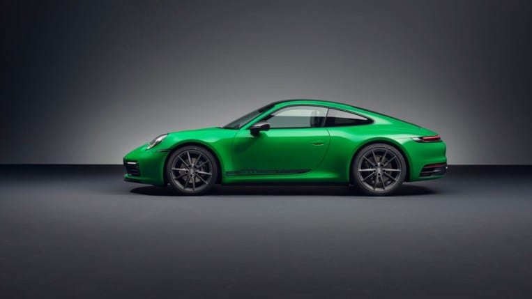 The 2023 Porsche 911 Carrera T seen in profile