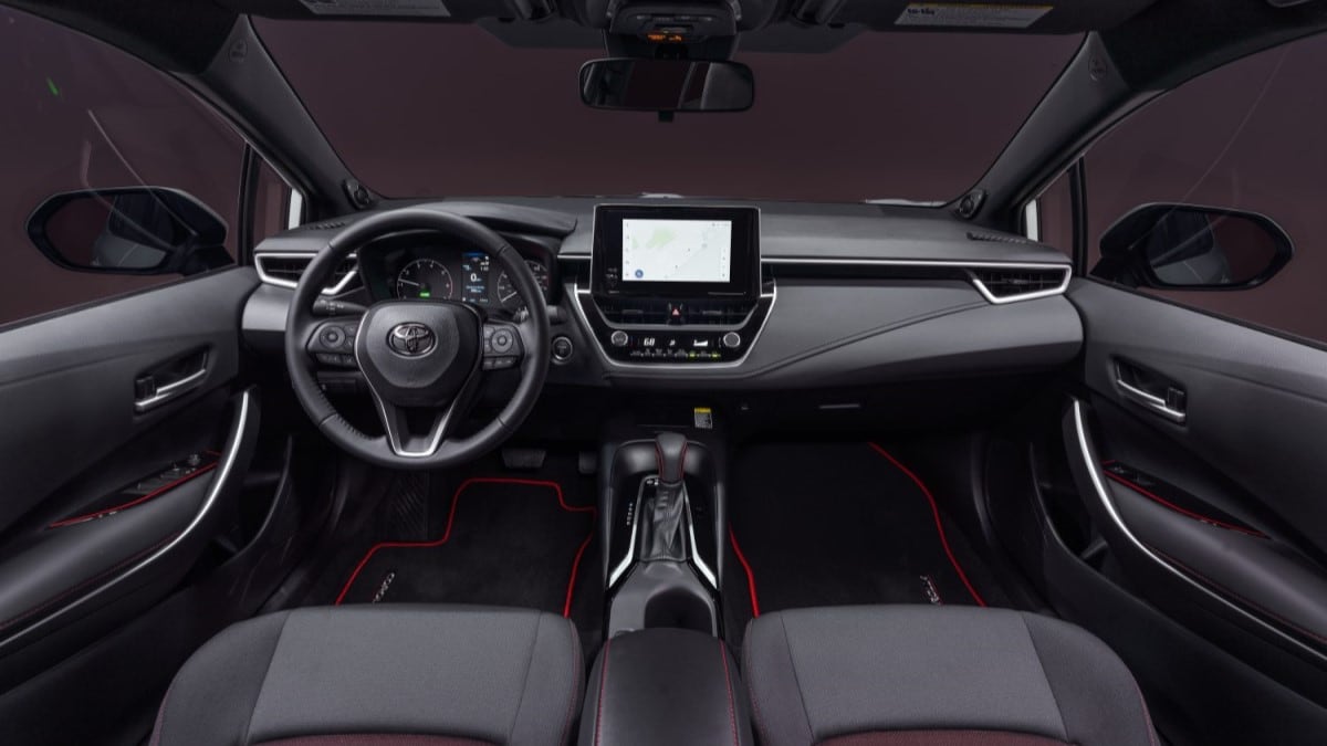 The cabin of the 2023 Toyota Corolla Hybrid