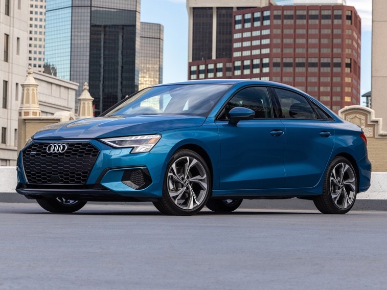 2024 Audi A3 in atoll Blue.
