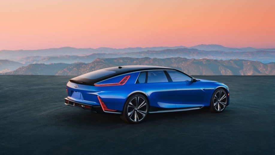 The 2024 Cadillac Celestiq seen from a rear quarter angle