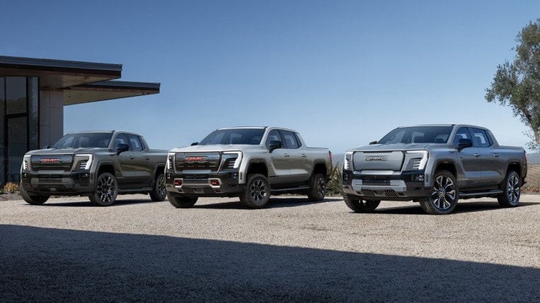 2024 GMC Sierra EV Denali Edition group shot.