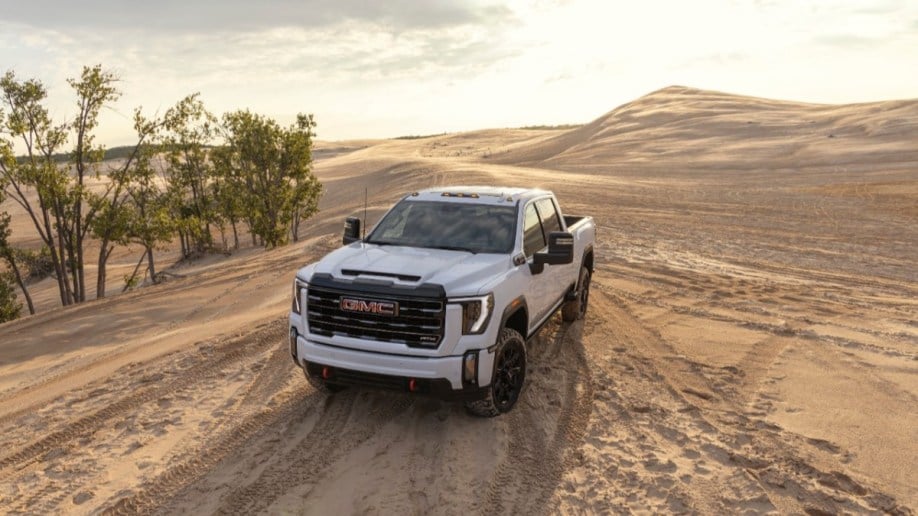 The 2024 GMC Sierra HD AT4 from an overhead angle