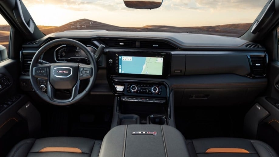 The 2024 GMC Sierra HD AT4's dashboard
