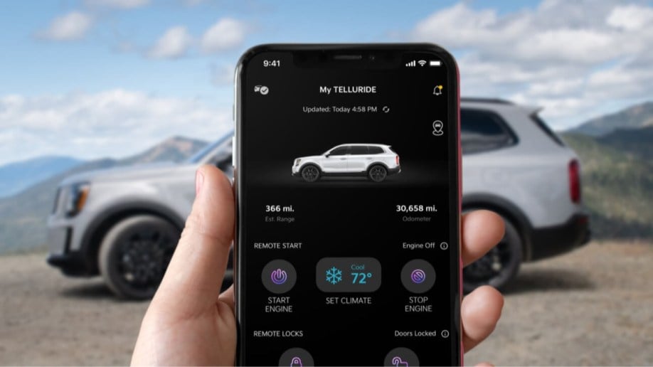 The Kia connect app allows you to control some car features from your smartphone