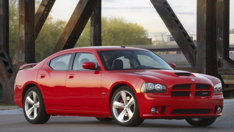 The 2010 Dodge Charger SRT8 from a front quarter angle