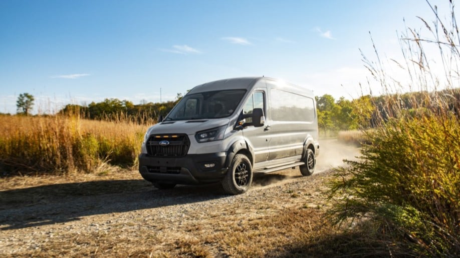 2023 Ford Transit front quarter.