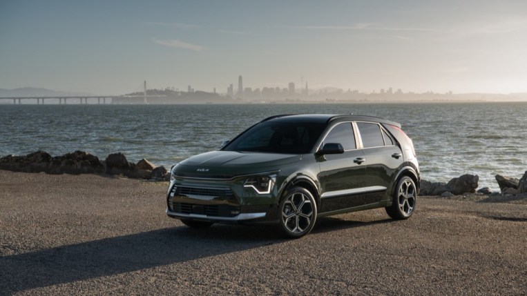 The 2023 Kia Niro hybrid seen from a front quarter angle