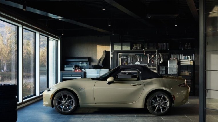 The 2023 Mazda MX-5 Miata in Zircon Sand Metallic