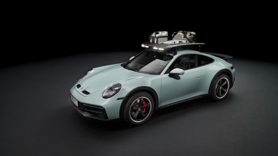 The 2023 Porsche 911 Dakar in the studio for some reason we can't imagine