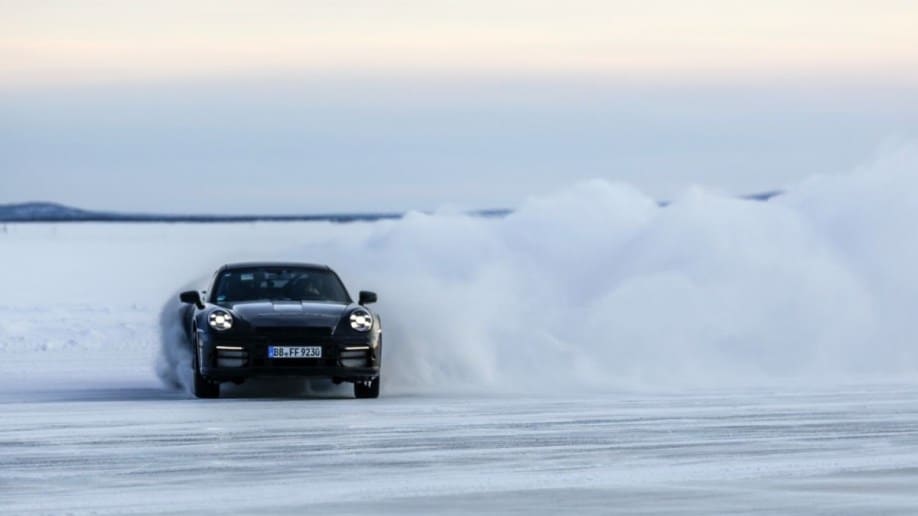 The 2023 Porsche 911 Dakar seen in snow testing