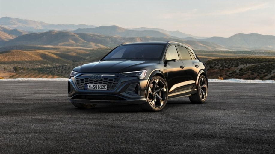 The 2024 Audi Q8 e-tron from a front quarter angle