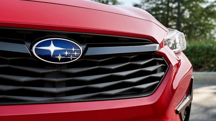 A teaser photo showing the grille of the 2024 Subaru Impreza