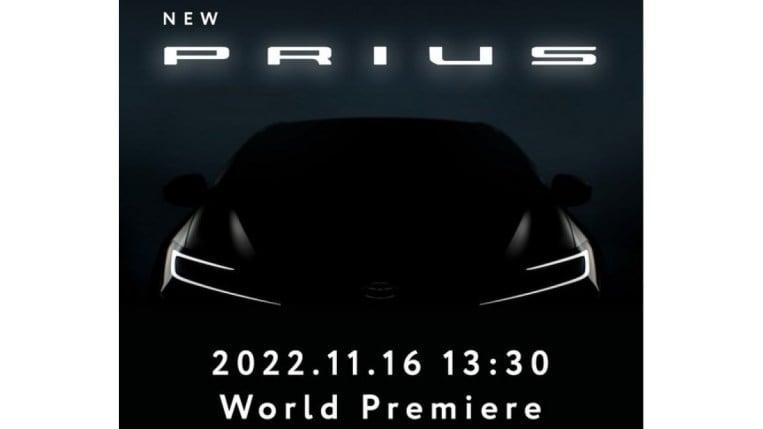 A teaser image Toyota posted to Instagram showing the next-generation Prius from head on in poor lighting