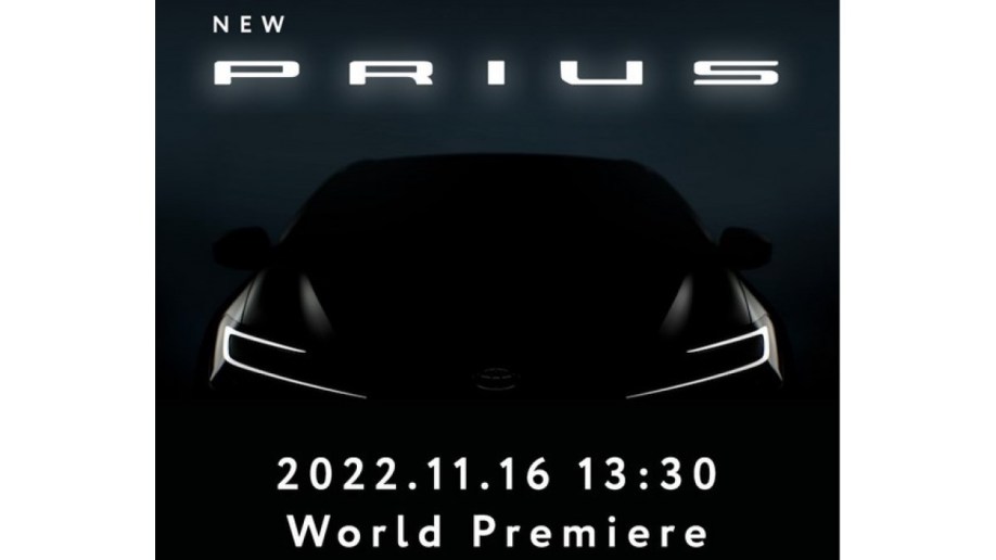 A teaser image Toyota posted to Instagram showing the next-generation Prius from head on in poor lighting