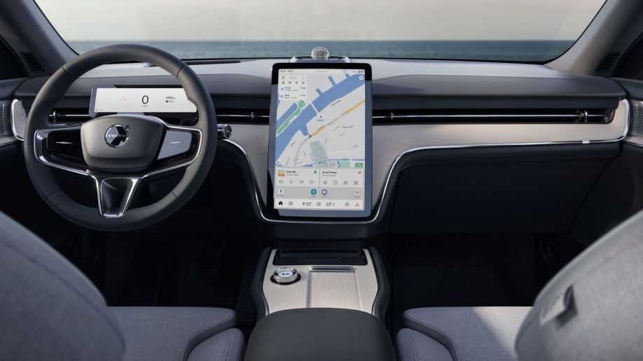 The interior of the all-new 2024 Volvo EX90 electric midsize SUV.