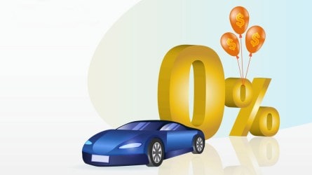 0 percent APR car loan graphic