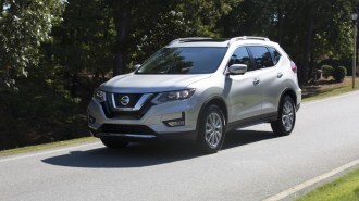 The 2017 Nissan Rogue seen from a front quarter angle