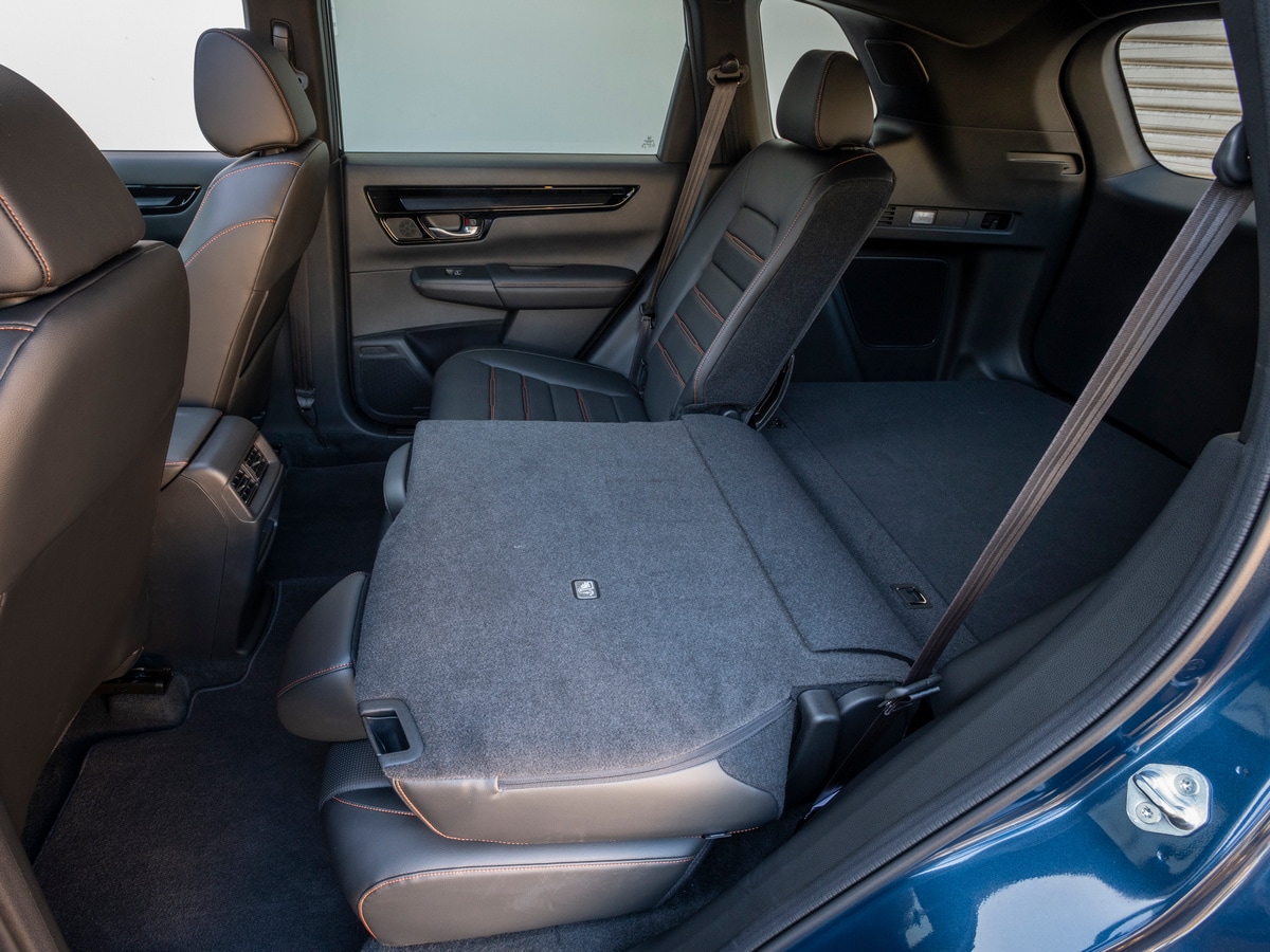 2023 Honda CR-V Hybrid rear seat folded.