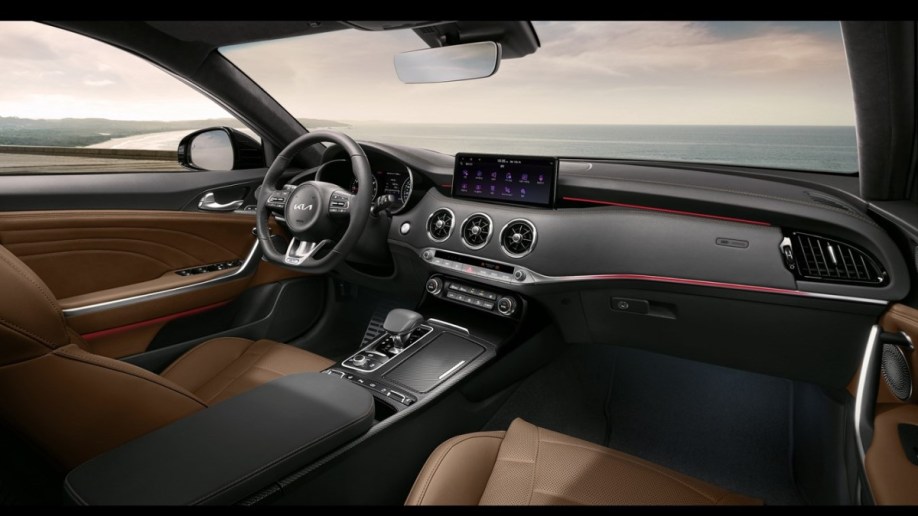 The interior of the 2023 Kia Stinger Tribute Edition