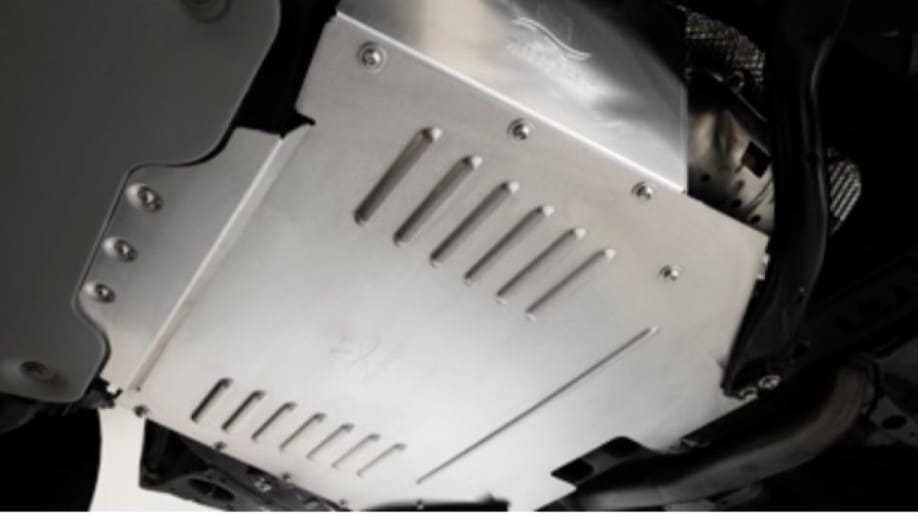 An optional MillerCAT catalytic converter shield offered for the 2023 Toyota Prius