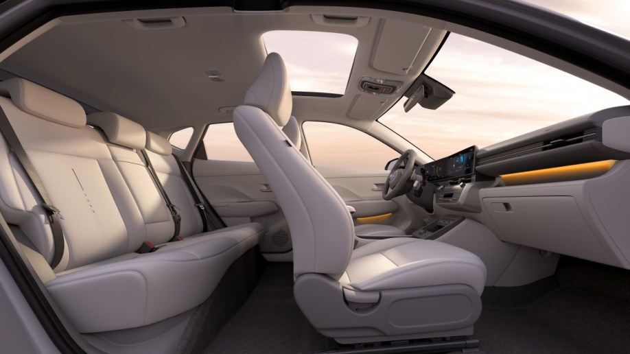 The cabin of the the 2024 Hyundai Kona Electric