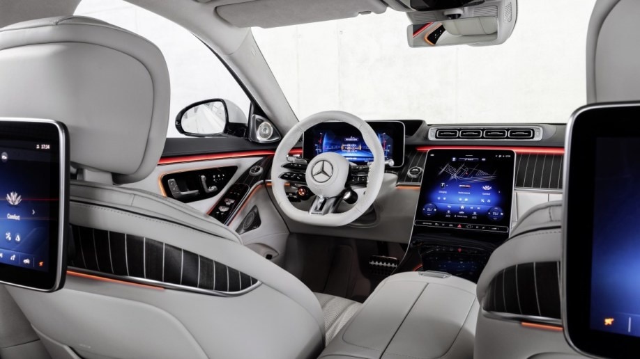 The cabin of the 2024 Mercedes-AMG S 63 E Performance 