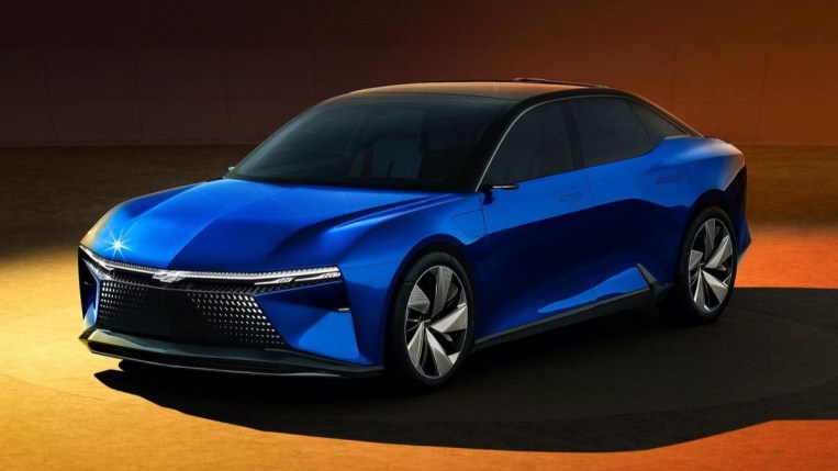 The Chevrolet FNR-XE Concept seen from a front quarter angle