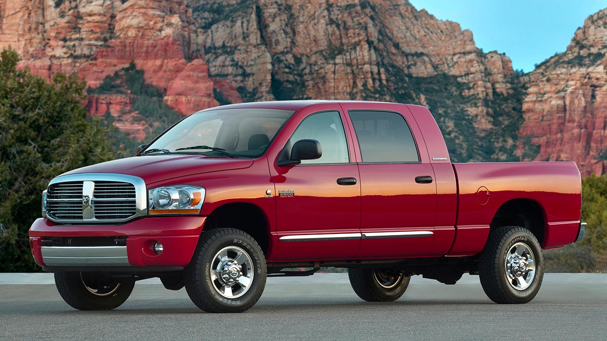 2007 Dodge Ram 2500 in red.