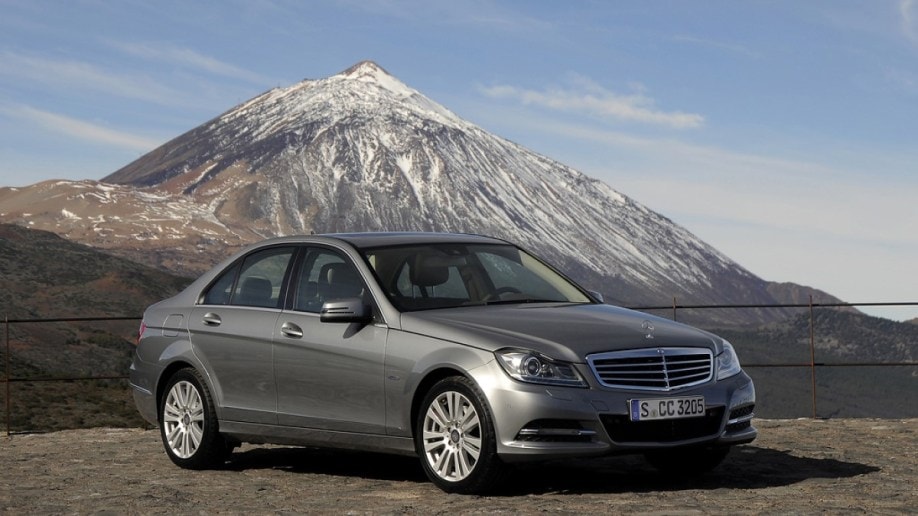 The 2011 Mercedes-Benz C-Class seen from a front quarter angle