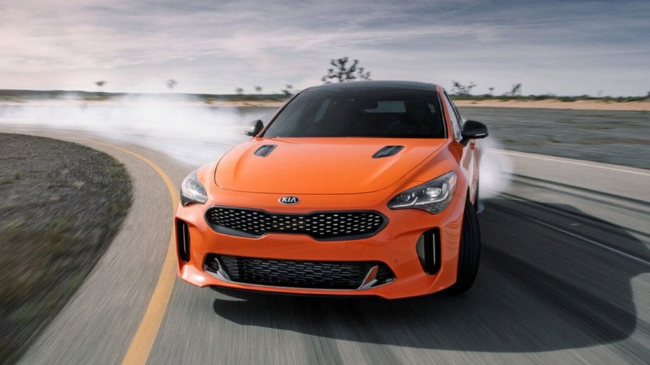 2019 Kia Stinger GTS in orange.