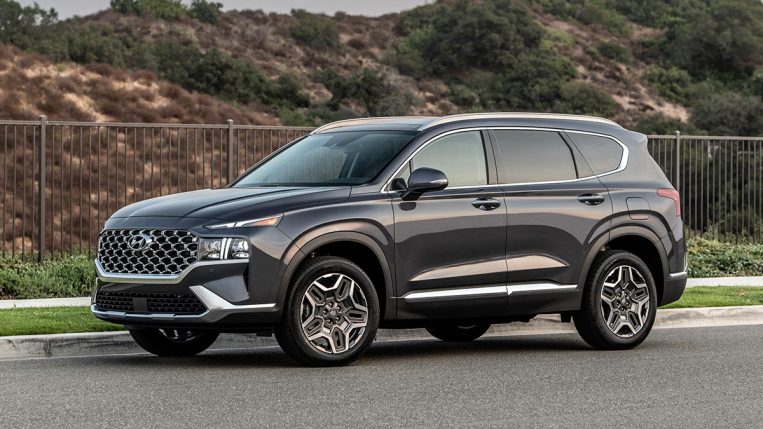 2023 Hyundai Santa Fe in Charcoal Gray.