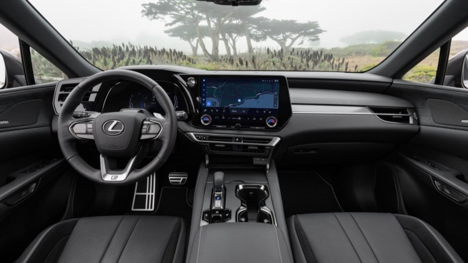 The interior of the 2023 Lexus RX 500h F Sport Performance AWD