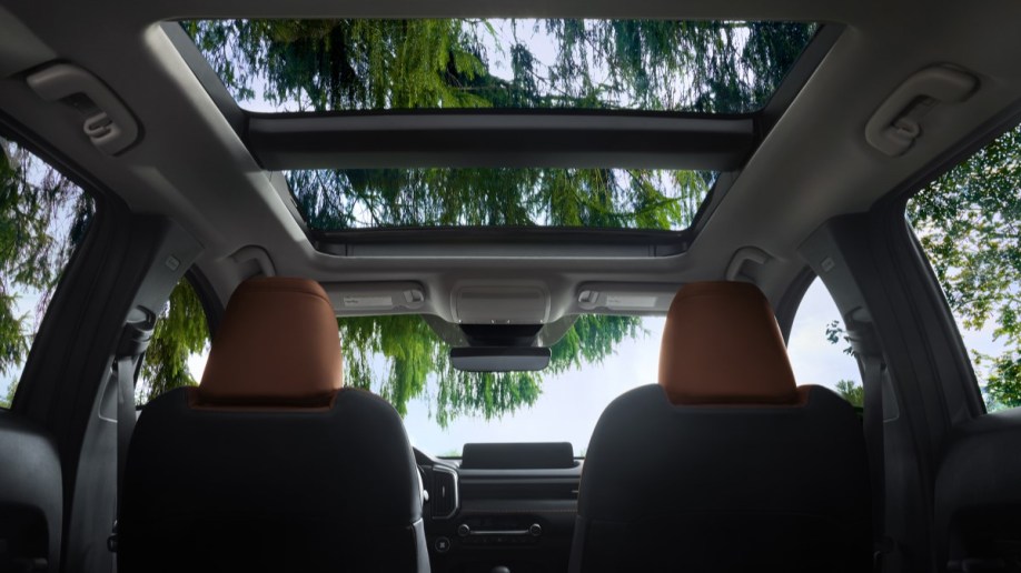 The sliding panoramic moonroof of the 2023 Mazda CX-50