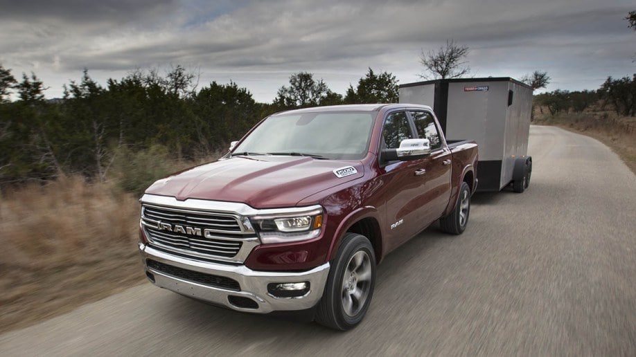 2023 Ram 1500 Laramie towing a trailer